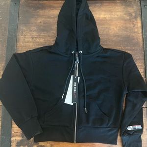 NWT Adam Selman crop zip hoodie XS